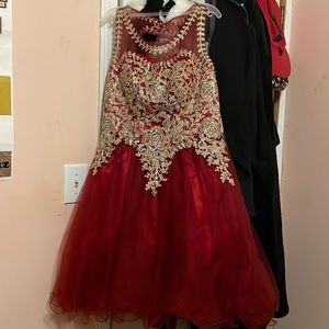 Maroon Prom/quinceañera Dress. Back lace tie.